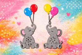 Neues Stanzschablonenset 2 kleine Elefäntli mit Ballons