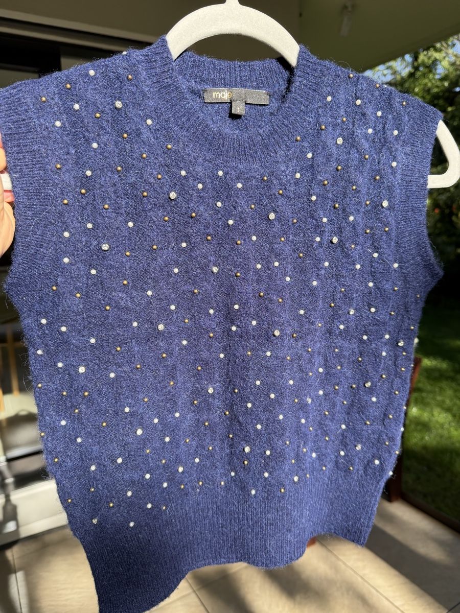 Maje Gilets & Westen: Maje wool vest with Decorative Beads S  – Neu (gemäss Beschreibung) aus Corsier GE von Karol_save_planet 8