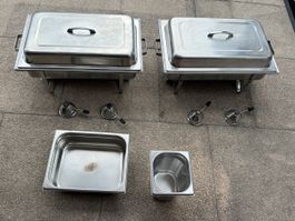 Chafing Dish Set 2 stk Edelstahl Speisewärmer