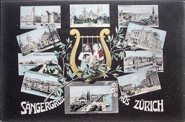 Sängergruss aus ZÜRICH  - 10 Ansichten - Sängerfest 1905