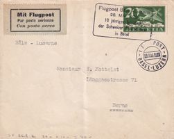 Luftpost Jubiläumsflug 10 Jahre Mustermesse 28. Mai 1926