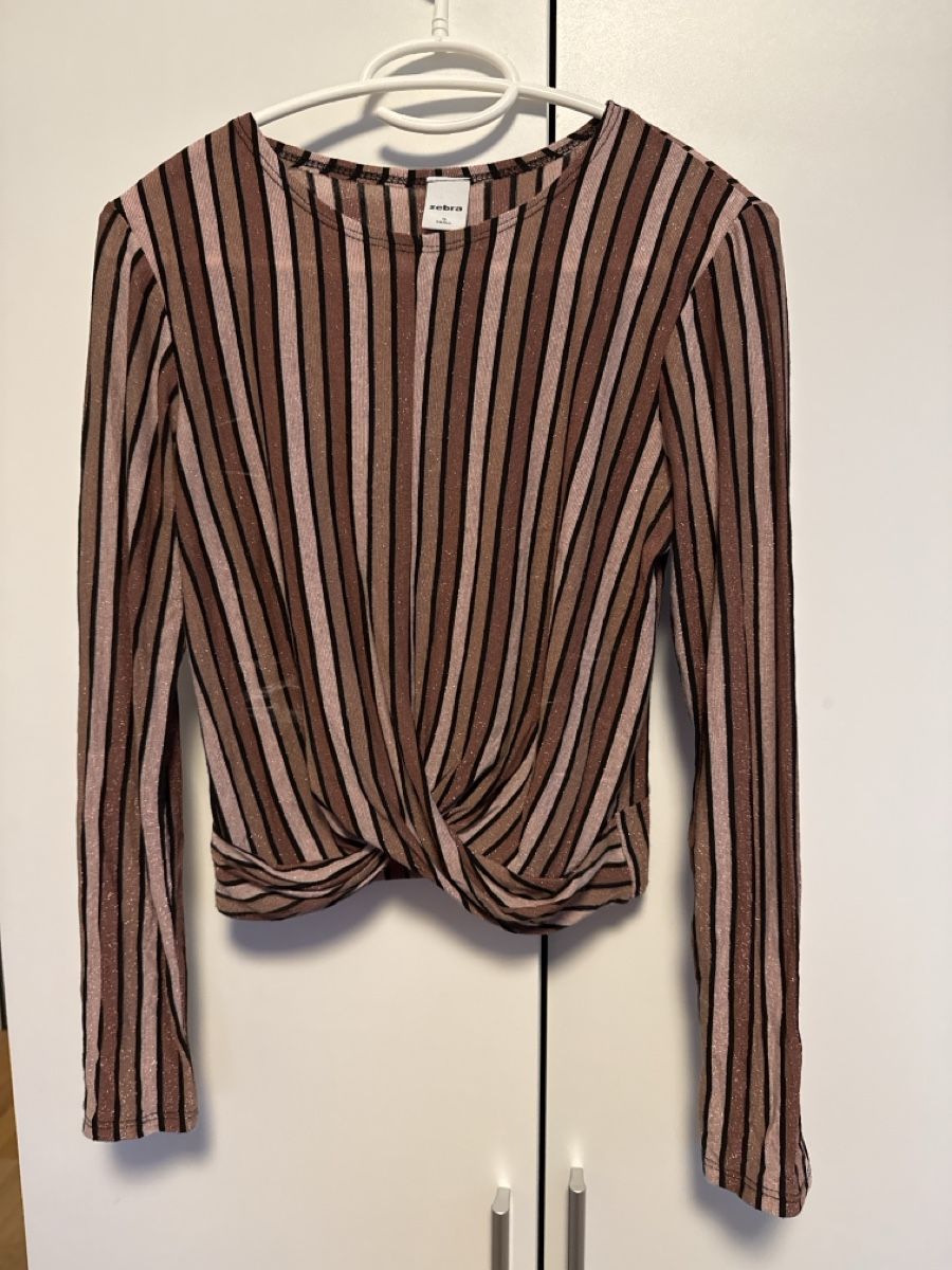 Zebra Top: Gestreiftes glitzer Zebra Top, Grösse S, Langarm – Nuovo (secondo la descrizione) da Thun venduto da Vans_98