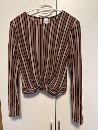Gestreiftes glitzer Zebra Top, Grösse S, Langarm