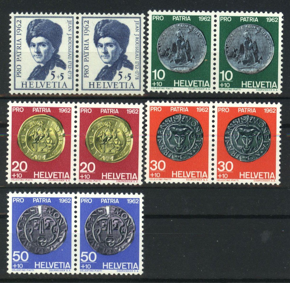 Tutti i francobolli: 1962, Pro Patria, Paar ** – Usato da Willisau venduto da Vollstempel