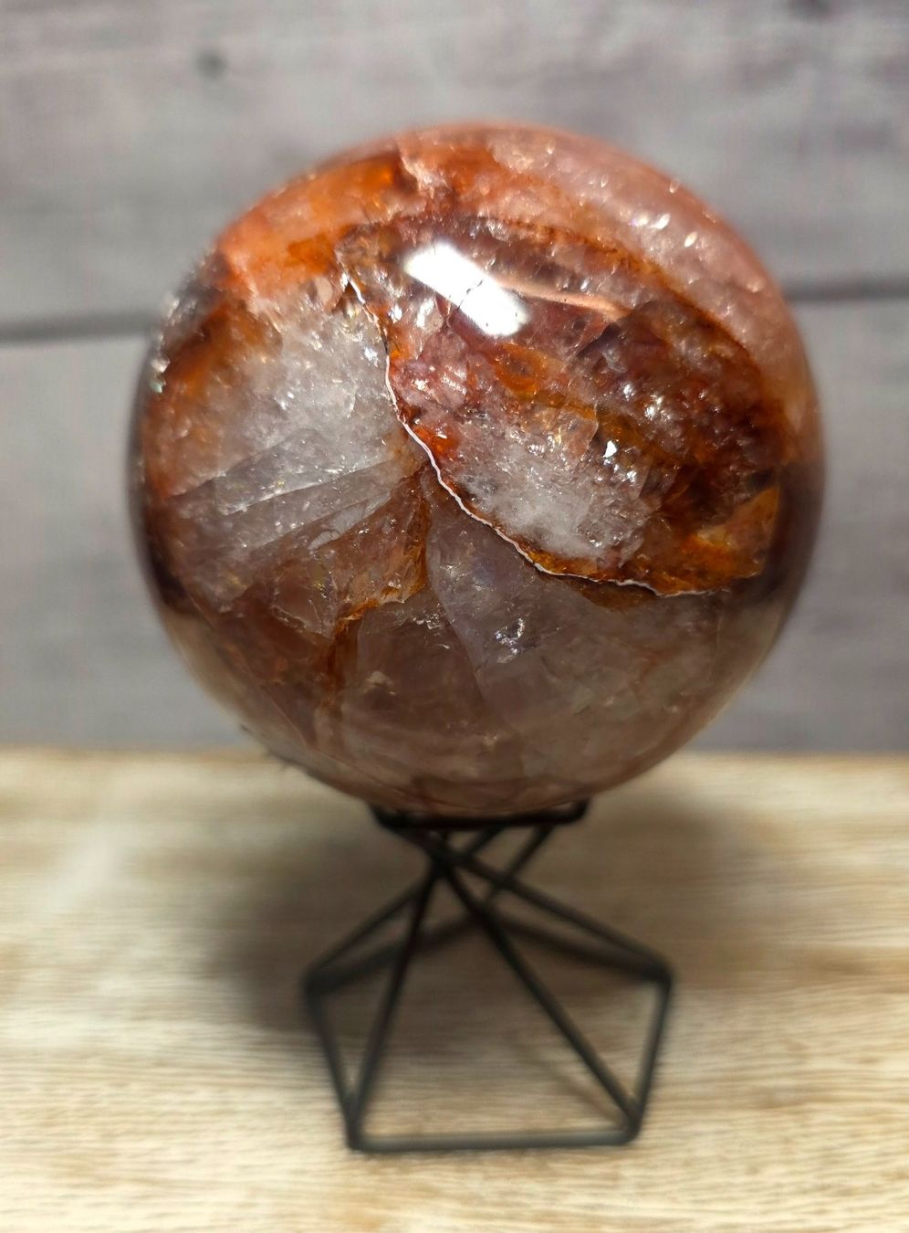 Mineralien & Heilsteine: Feuerquarz Kugel 83mm 738g – Neu und originalverpackt aus Matzingen von Shay_Crystalz 1