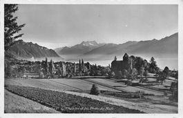 Blonay (VD) Schloss und Dents du Midi Alpenpanorama