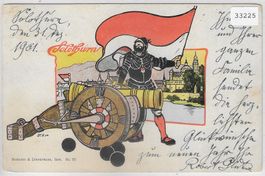 Solothurn - Kanone, Fahne - Litho