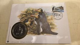 1993 Medallienbrief WWF Gelbaugenpinguin