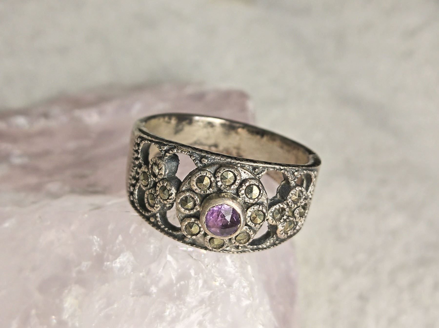 Anelli: Ring Silber 925 mit lila Stein – Usato da Istighofen venduto da Ringparadies