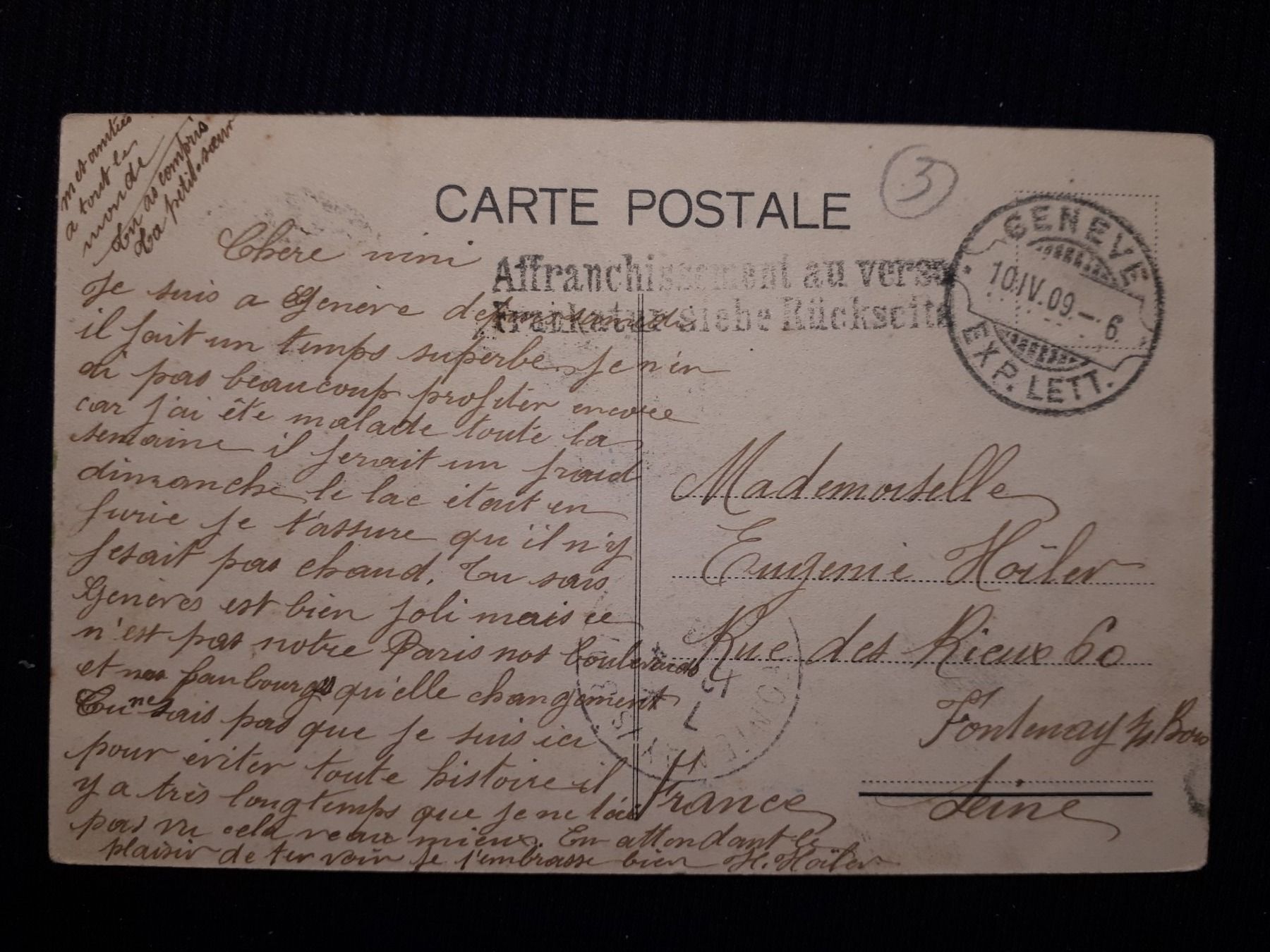 Cartoline postali: GENEVE 1909 - ANNULLATION SPECIALES – Usato da Ponto Valentino venduto da giorgia06 1