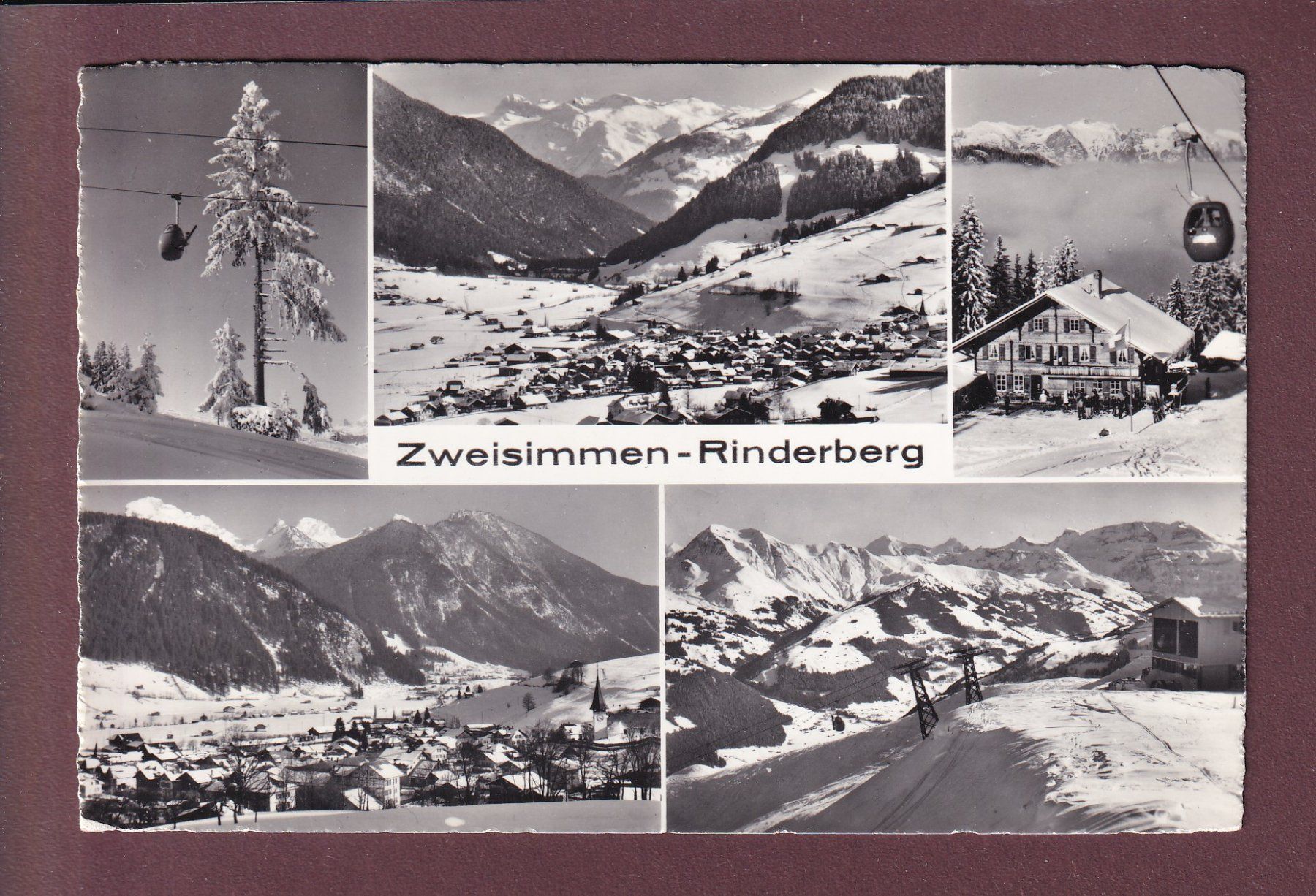 Cartoline postali: ZWEISIMMEN-RINDERBERG - 5 Bilder - 1966 – Usato da Pully venduto da nicecards