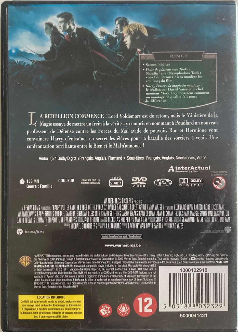 Tutti i DVDs: HARRY POTTER ET L'ORDRE DU PHÉNIX – Usato da Poliez-Pittet venduto da Newtown-Records 1