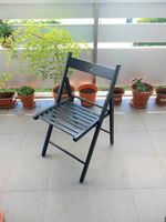 Lot de 4 chaises pliables noir