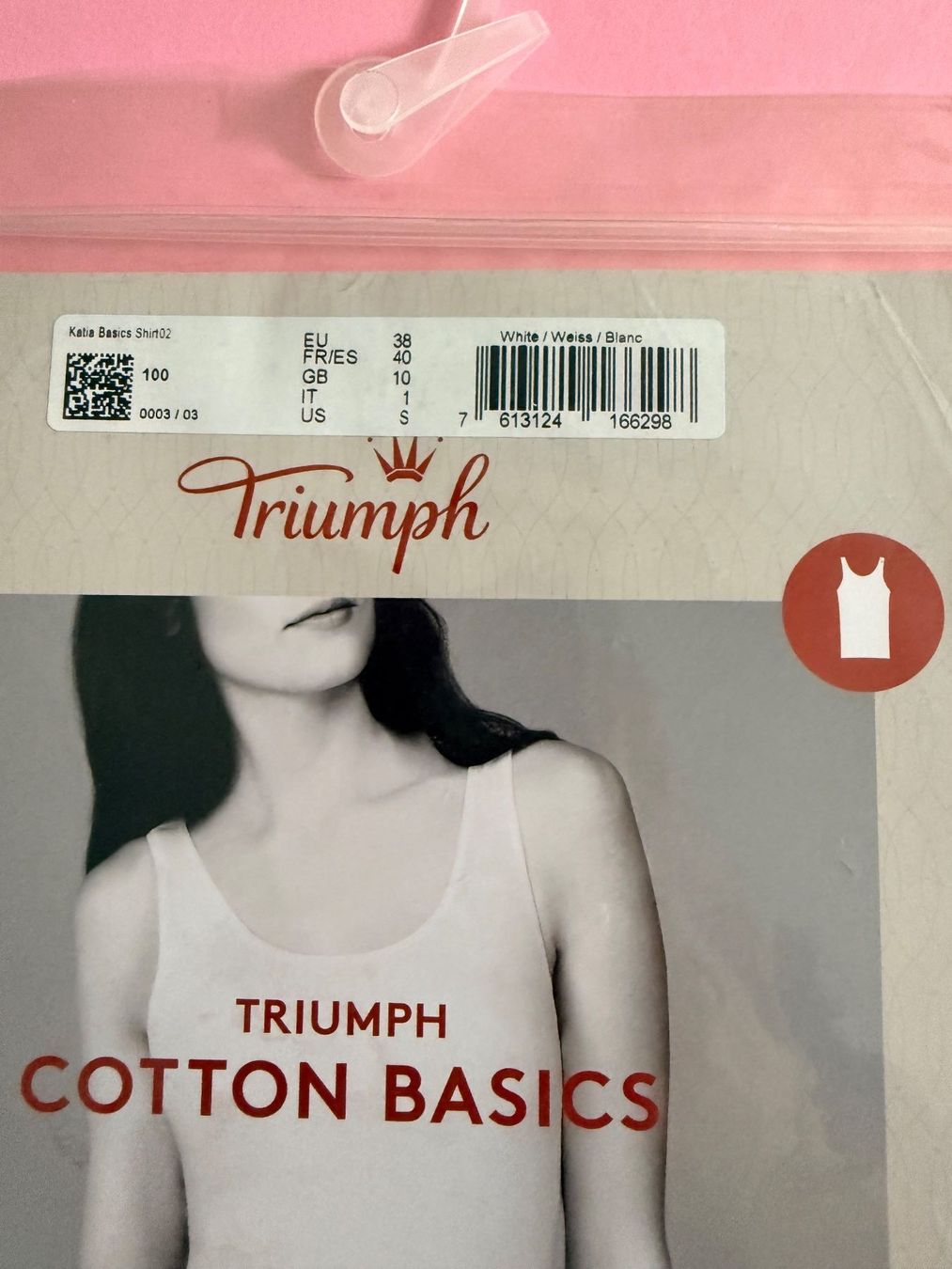 Triumph Top: TRIUMPH, Shirt KATIA BASICS, Grösse 38, Farbe Weiss – Nuovo e nell'imballaggio originale da Rudolfstetten venduto da gst_g7xl 1
