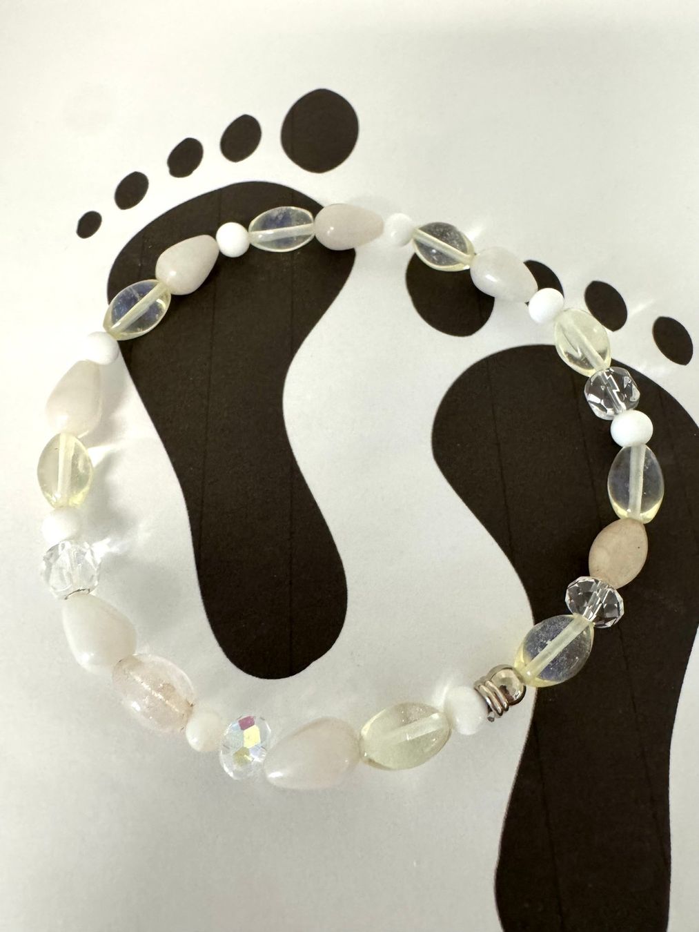 Catenine: Fusskette Achat, Kunstoffperlen, Kristall – Nuovo (secondo la descrizione) da Biberist venduto da tl-schmuck