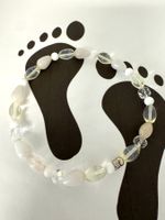 Fusskette Achat, Kunstoffperlen, Kristall
