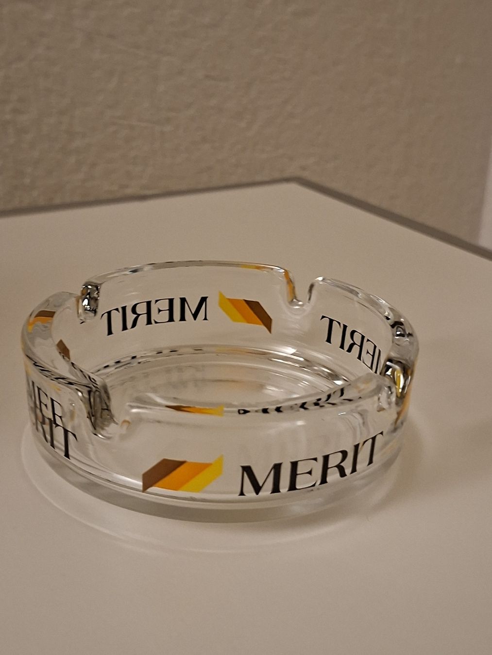 Portacenere: Merit Werbe-Aschenbecher Glas Vintage Transparent – Nuovo (secondo la descrizione) da Mellingen venduto da Aegert5 1