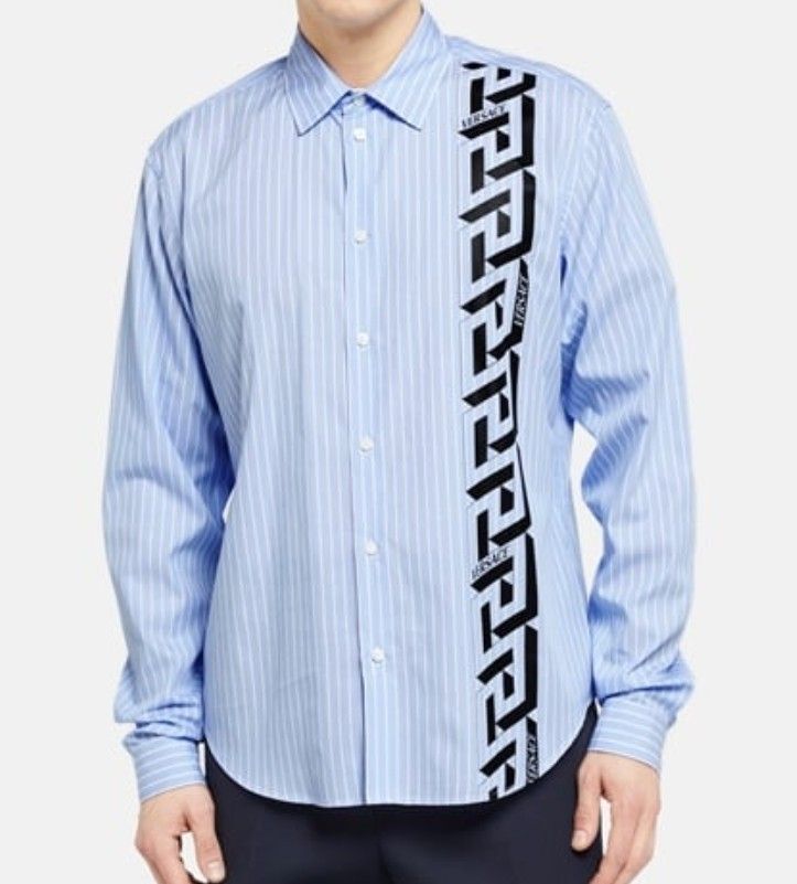 Versace Hemden: Fabrikneu Versace Herren Hemd, Grösse 39, hellblau gestreift – Neu und originalverpackt aus Scherz von lacoste30 1