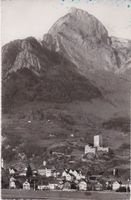 Sargans (SG) Ortsansicht mit Gonzen. 1952