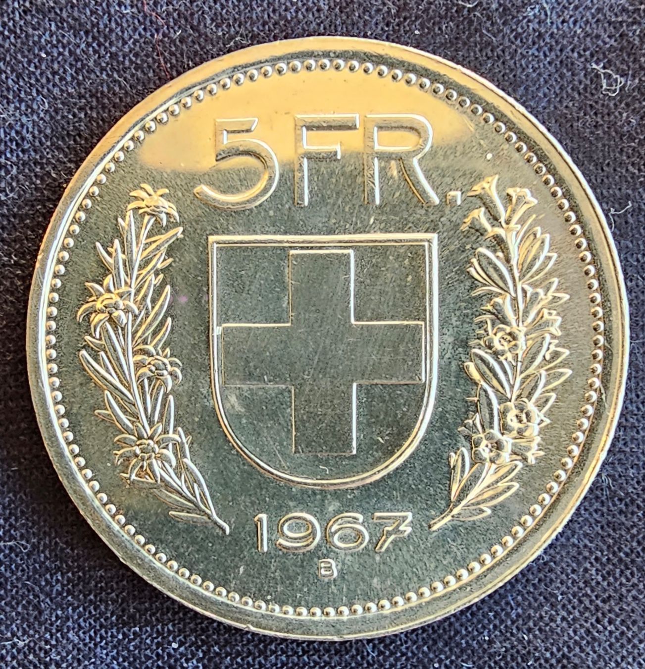 Tutti le monete: 5 Fr. 1967 Abart 3*v.G. – Usato da Balsthal venduto da mil_js2d