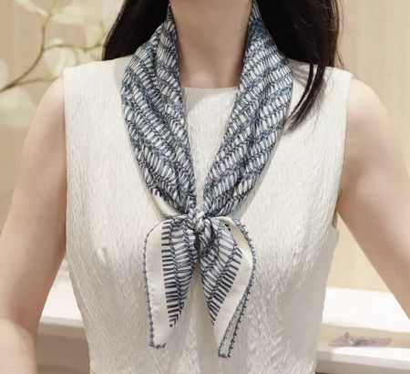 New with gift package Stylish Patterned Scarf 100% Silk