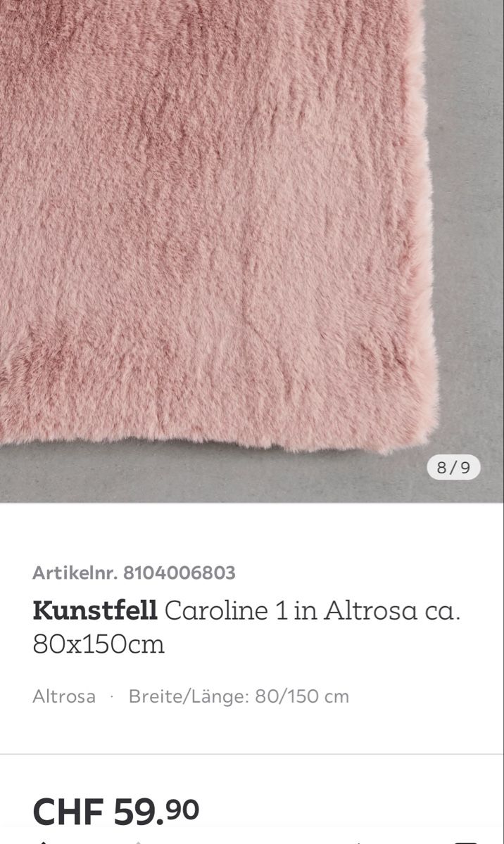 Teppiche: Kunstfell Teppich "Caroline" Altrosa, 80x150cm NEU – Neu (gemäss Beschreibung) aus Horw von ast_b5c6 4