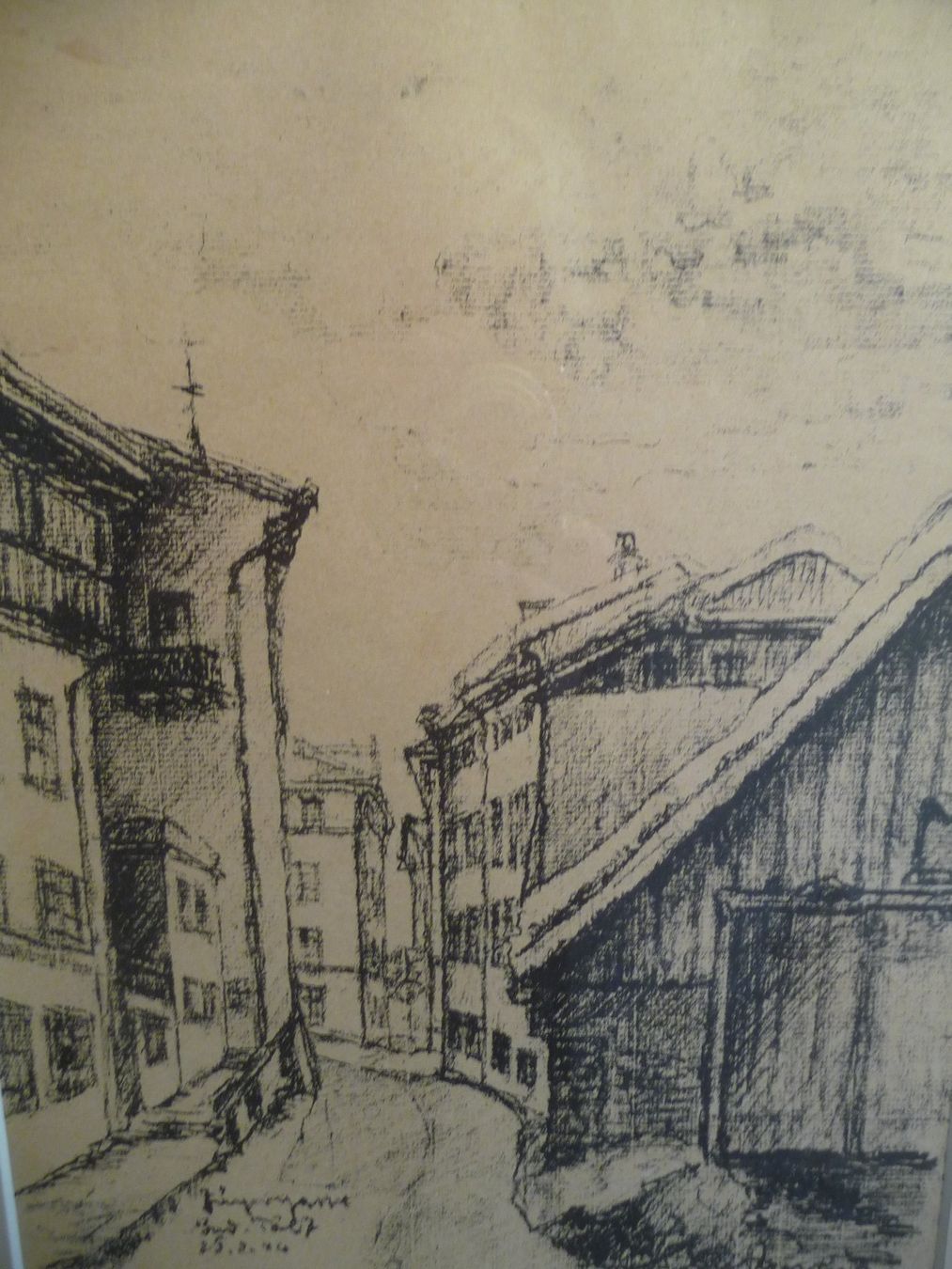 Dipinti: UNLESERLICH SIGNIERT - BRUNNGASSE – Usato da Aesch BL venduto da Imoonlight 1