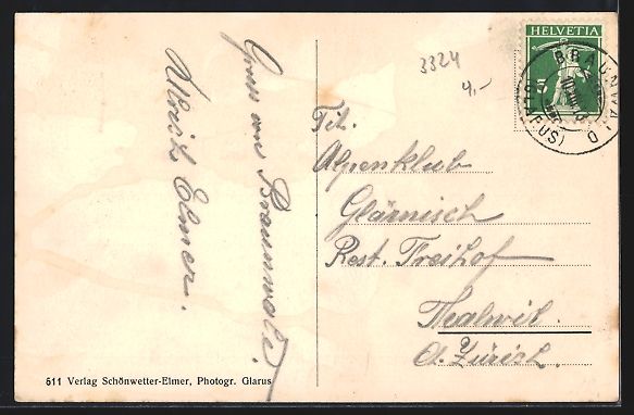 Cartoline postali: Braunwald, Hotel Kurhaus Alpenblick mit  – Usato da Berlin venduto da bartko-reher 1
