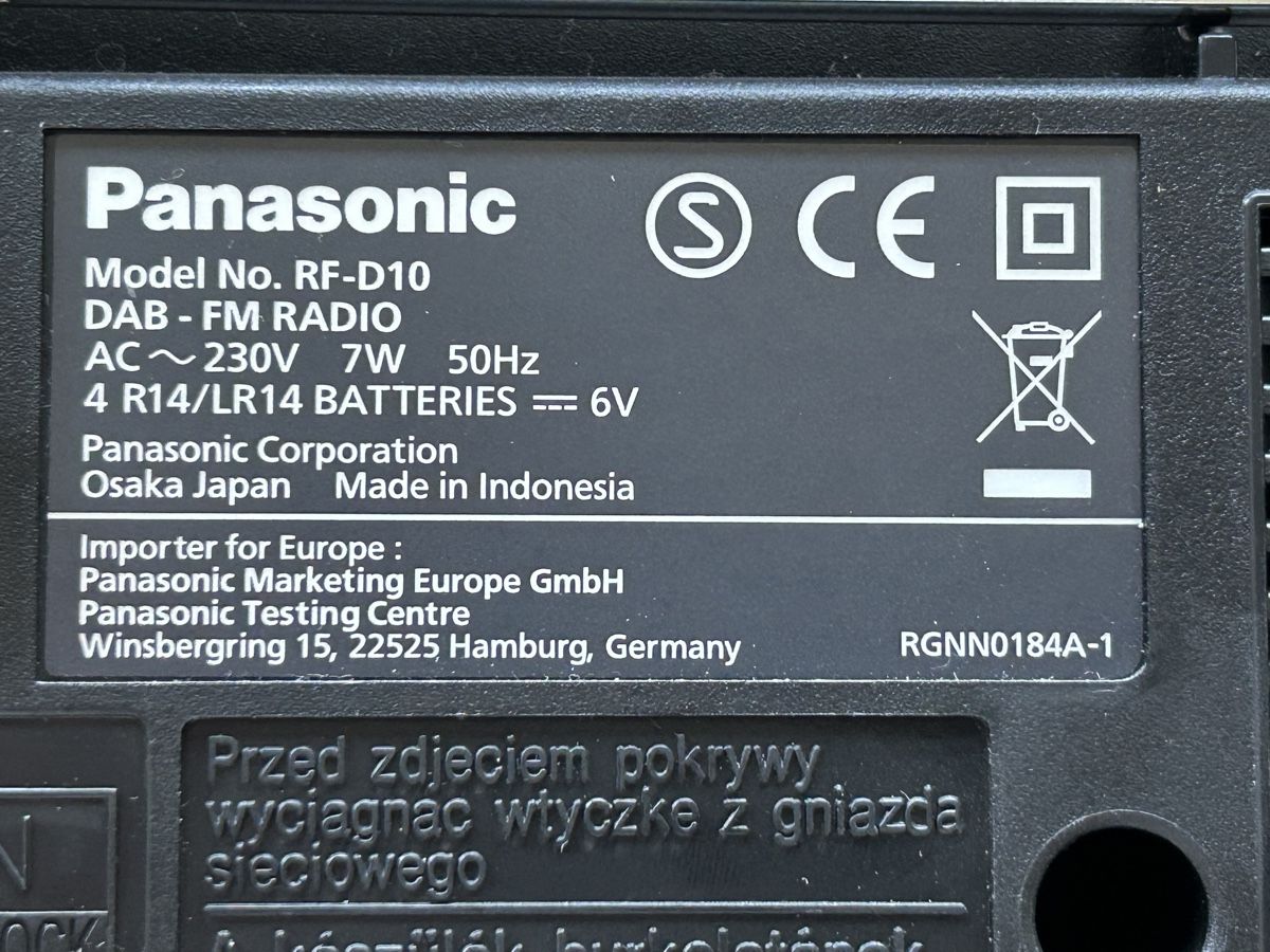 Panasonic Radio: Panasonic RF-D10 DAB FM Radio – Usato da Gais venduto da milou091 1