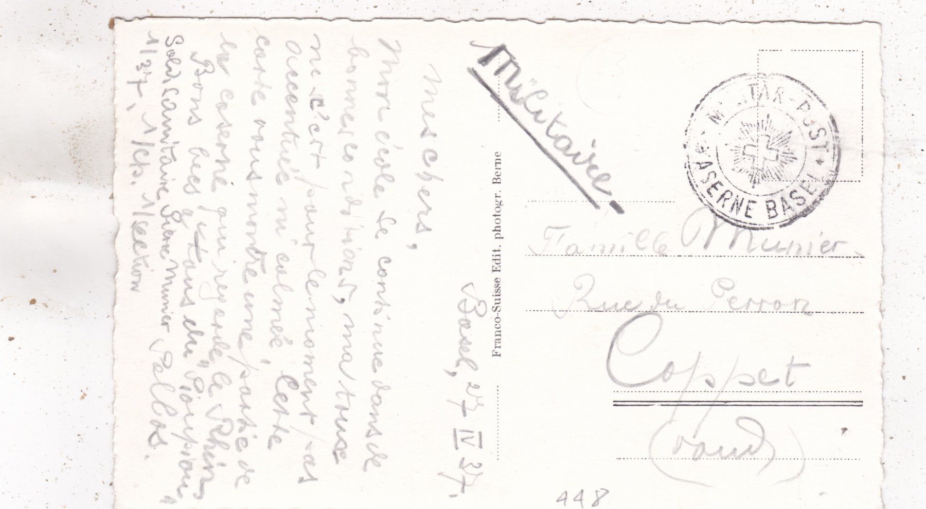 Ansichtskarten: Basel Kaserne 1937 – Gebraucht aus Herisau von Lisegrat2008 1