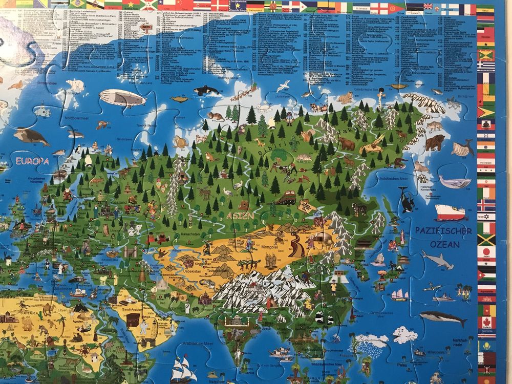 Puzzle: Puzzle Illustrierte Weltkarte – Usato da Therwil venduto da Buchfinken 4