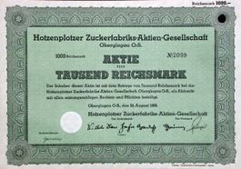 Hotzenplotzer Zuckerfabriks AG, Oberglogau - 1939