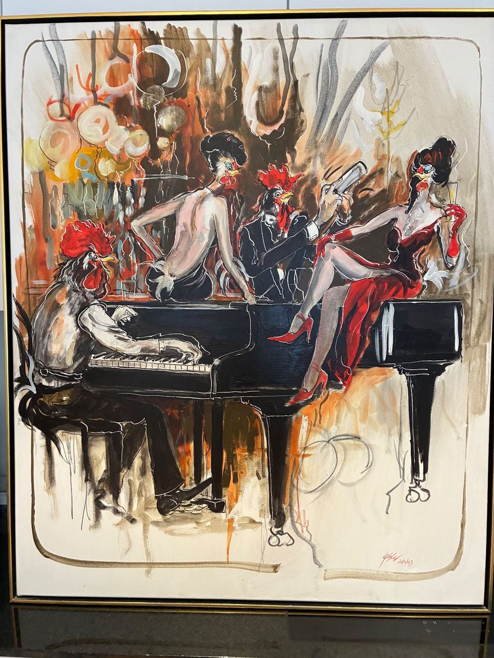 Dipinti: Original Karikatur von Charly Bühler – Usato da Saland venduto da Kudu51