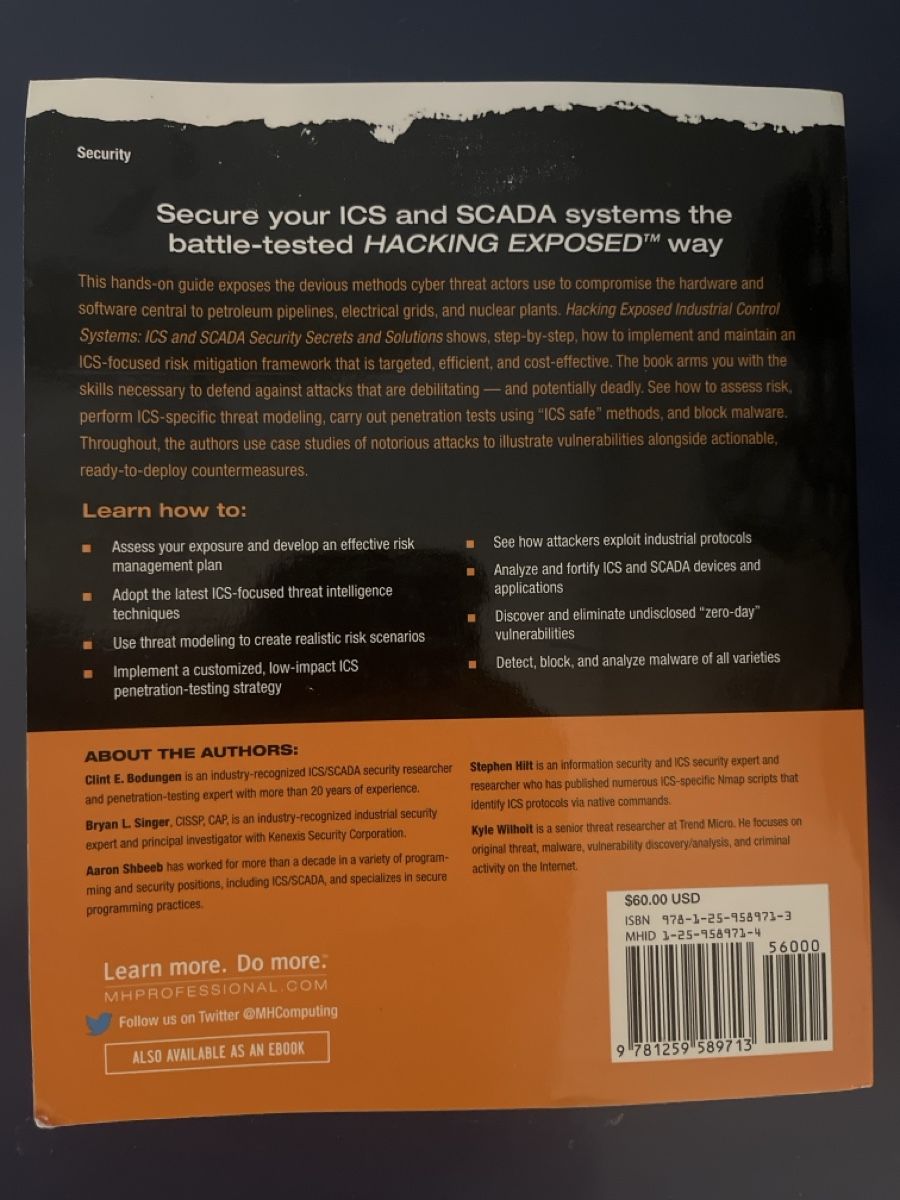 Libri: Hacking Exposed ICS/SCADA: Sécurité Systèmes Industriels – Usato da Biel/Bienne venduto da donzef