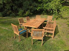 Teak Garten Tisch-Set - Original verpackt - 8 Elemente