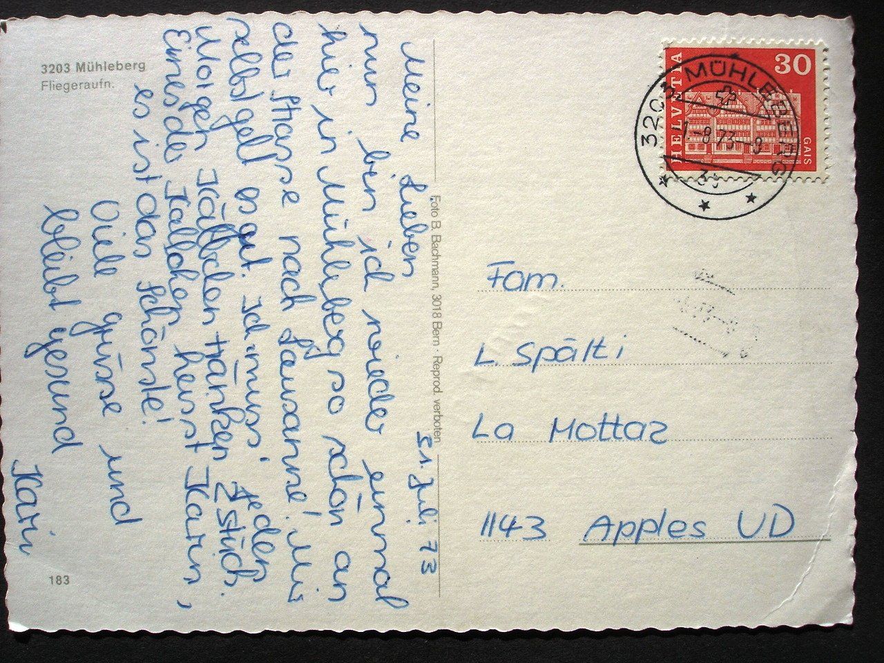Cartes postales: MÜHLEBERG Flugaufnahme – D'occasion à Jona par philajona 1