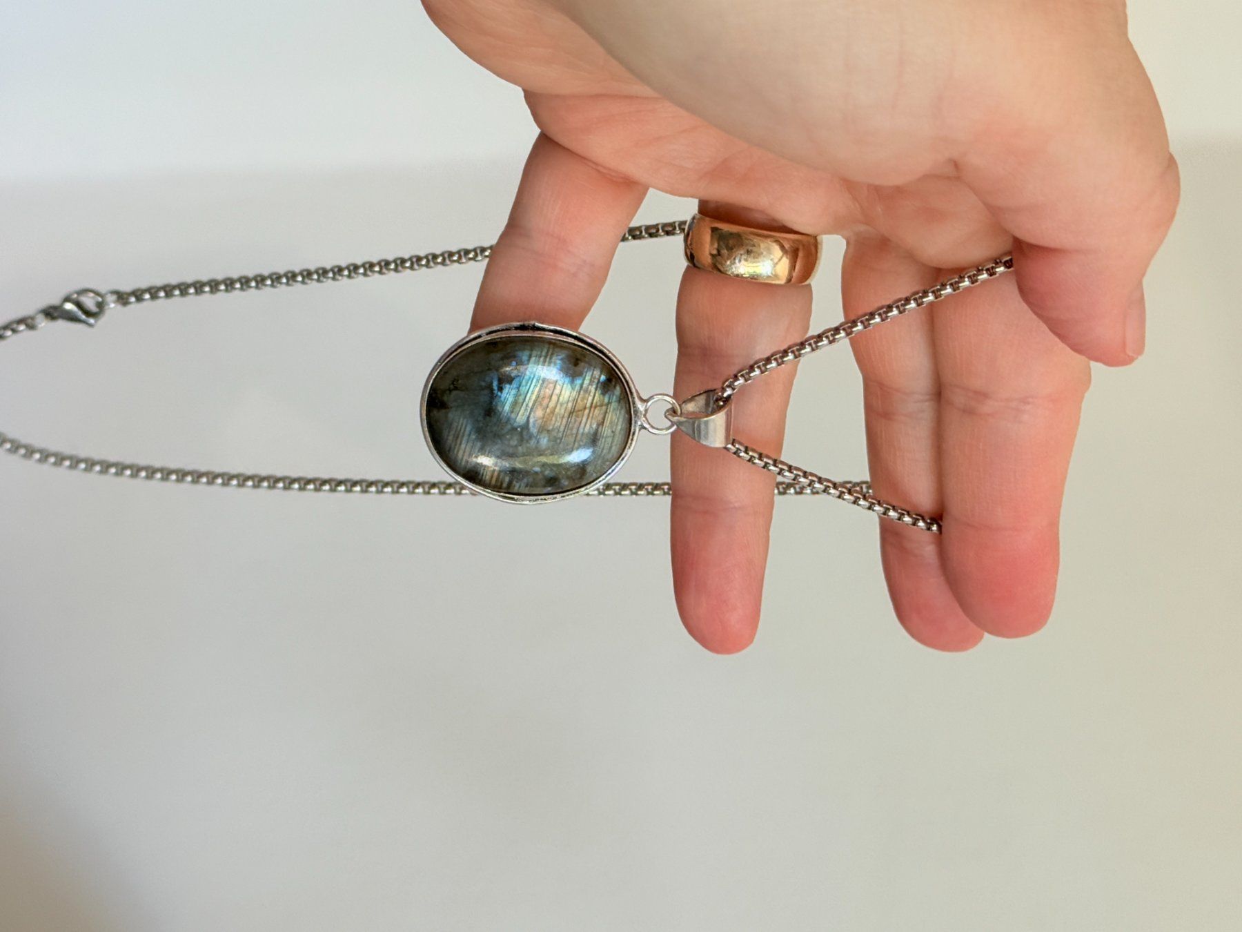 Catenine: Collier labradorite ✨ Pendentif unique en pierre – Nuovo e nell'imballaggio originale da Genève venduto da AWWA 7