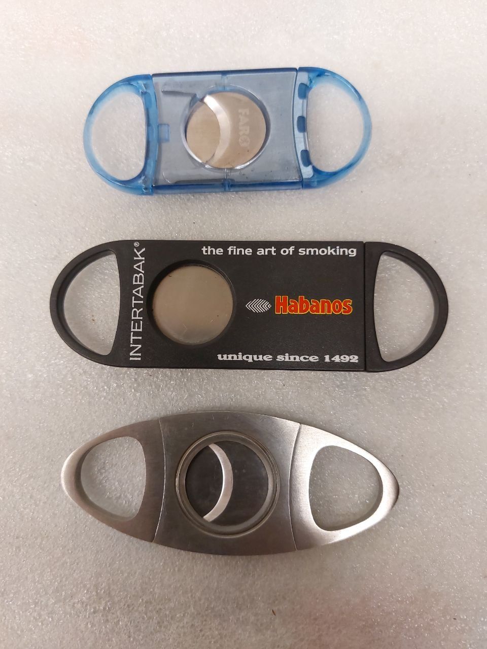 Alle Werkzeuge: 3 Cigar cutters  - 3 Zigarrenschneider – Gebraucht aus Pambio Noranco von TREBORLOP
