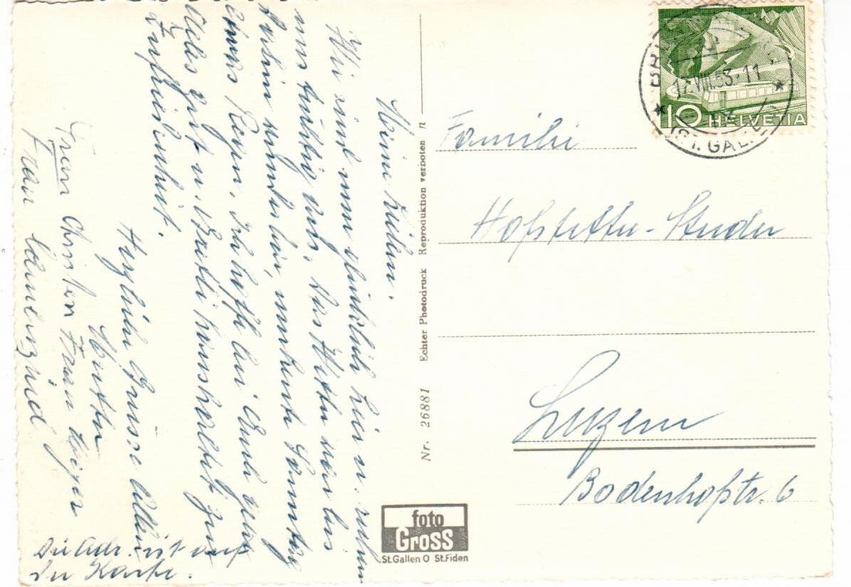 Cartoline postali: Pension Ruhsitz - Brunnadern – Usato da Wolhusen venduto da Curver9 1
