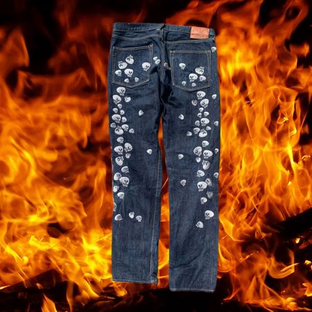 EVISU SKULL JEANS - Sehr selten (Punk, Emo)