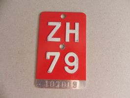 Velonummer Velo Rad ZH 1979 Zürich 79 Nummer Geschenk Bike