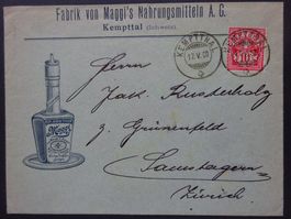 Top Brief, illustr. Maggi, mit ZNr. 61B 'Perfin'