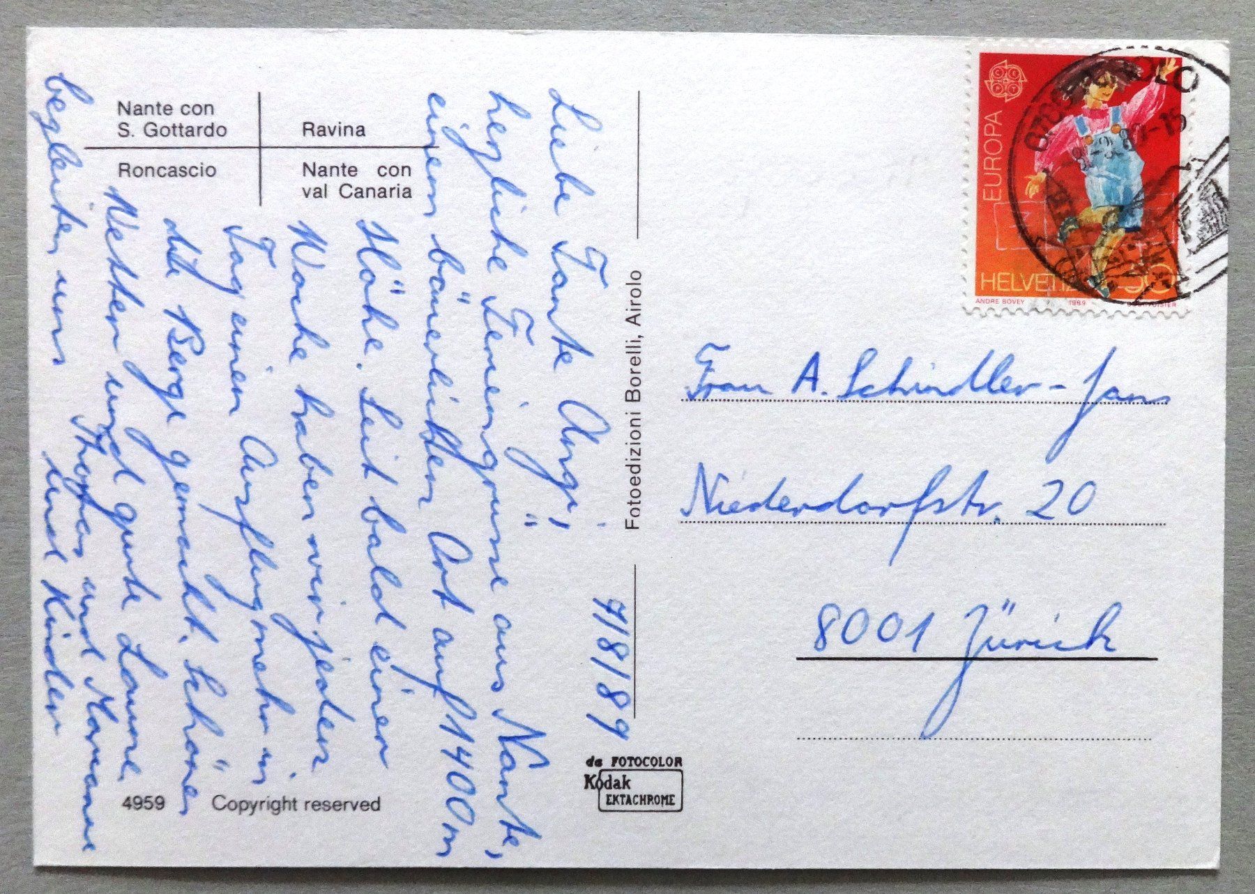 Cartoline postali: Nante con S. Gottardo – Usato da Fétigny venduto da Billy2miny 1