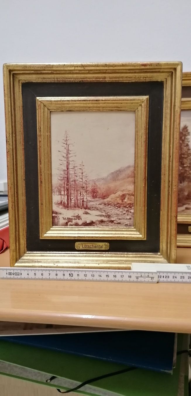Dipinti: 2 gerahmte Bilder mit Bergmotiven Lötschental – Usato da Sulgen venduto da bfederle 1