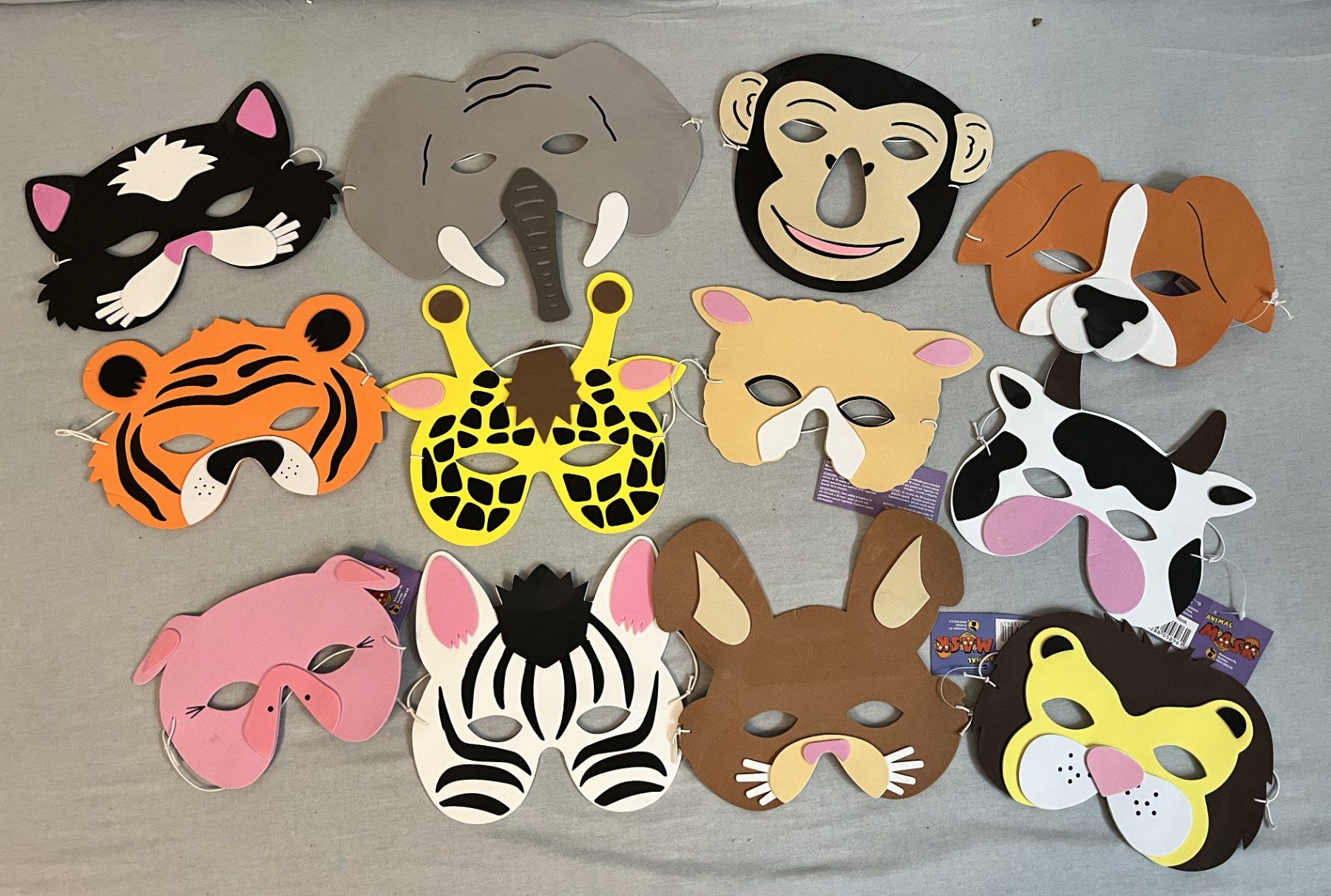 Masken: 12 Tiermasken aus Moosgummi – Neu (gemäss Beschreibung) aus Bühl BE von psos