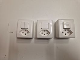 3x Feller Standard klein kombi AP ( Schalter / taster )