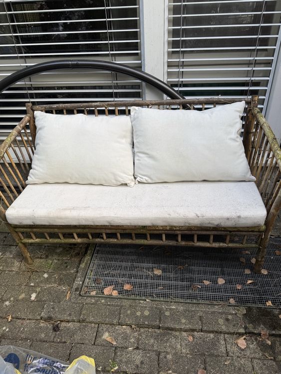 Rustikales Bambus Sofa 2er Garten Lounge Sitzbank Gartenmöbe Kaufen