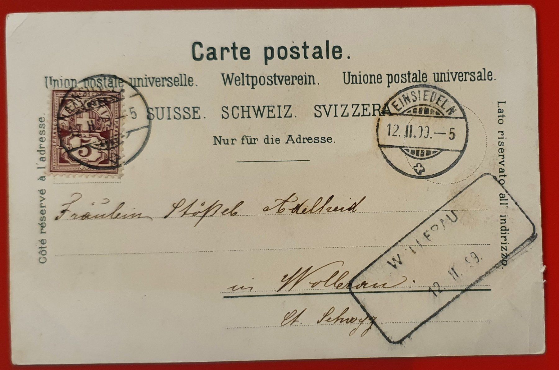 Cartoline postali: Gruss aus Einsiedeln 1899 – Usato da Kreuzlingen venduto da Rschweiz1 1