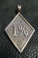 Neu: 1% Raute, groß Silber geschwärzt / ca. 30 Gramm
