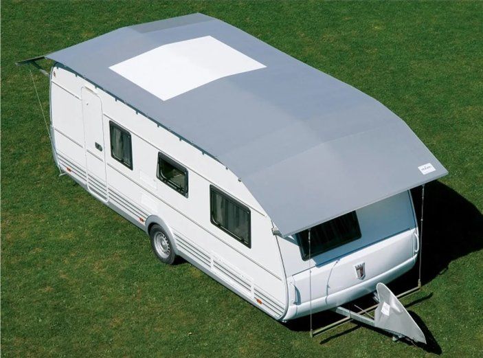 Dewo Wohnmoblschutzhülle Dewo Premum Wohnwagen Schutzdach 9x3m Wohnmobil Dachschutzplane